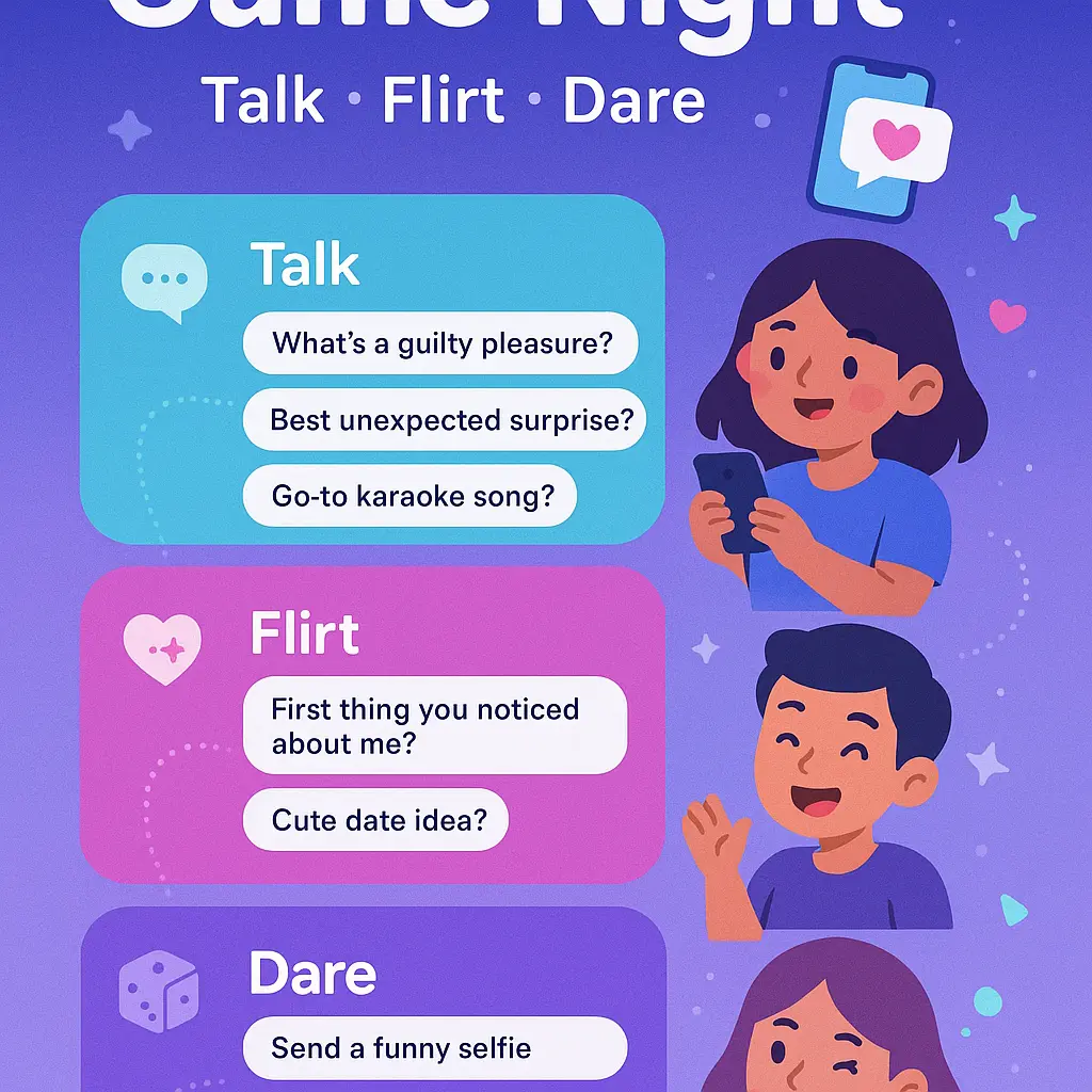 talk flirt dare questions online - Night